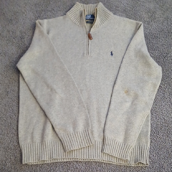 Polo Ralph Lauren Other - Polo Ralph Lauren Cream Zip-Up Sweater